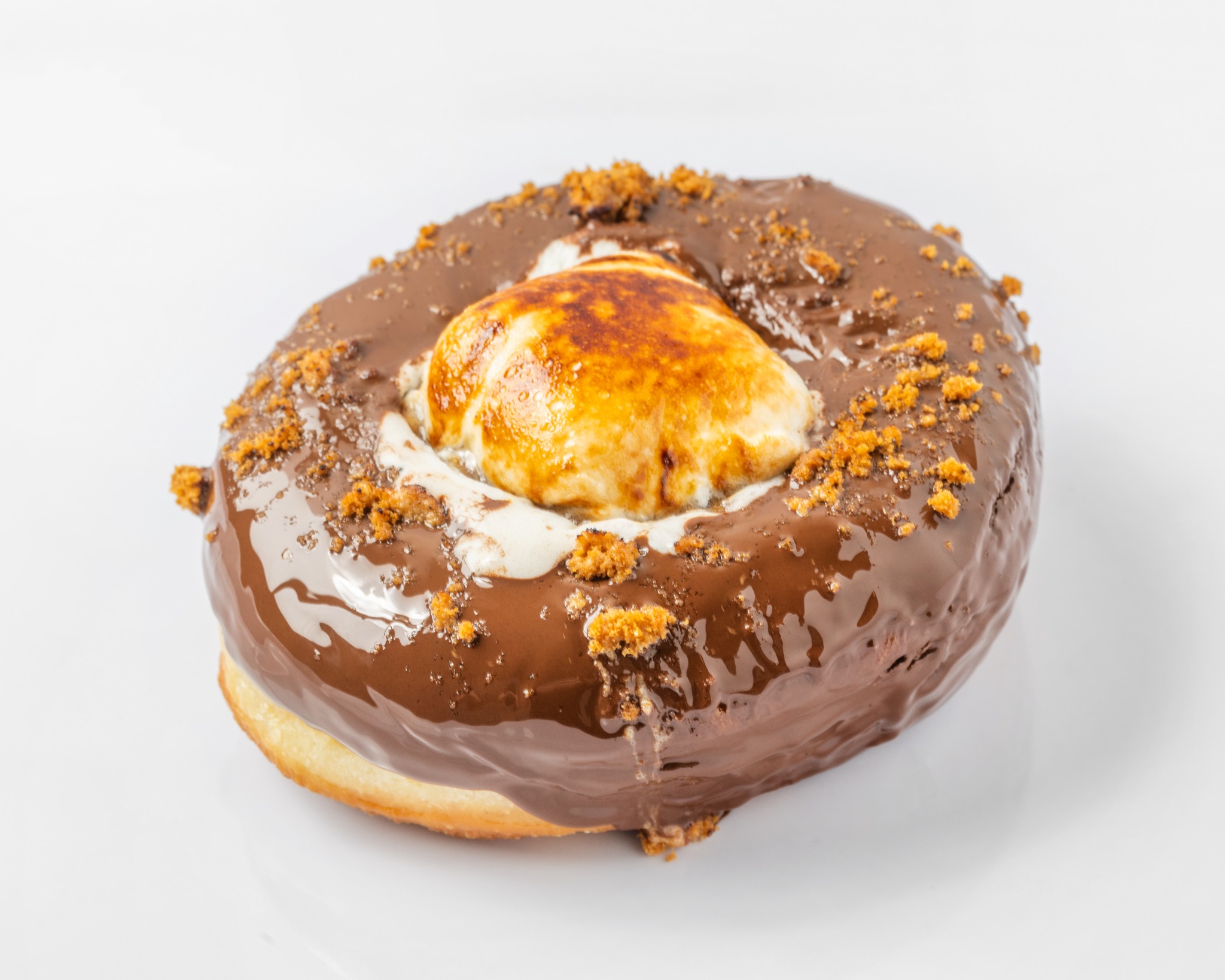 S'mores donut with toasted marshmallow